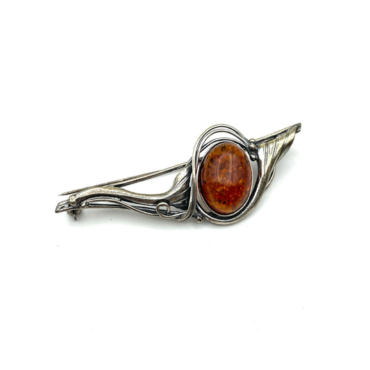 Amber Modernist Pin