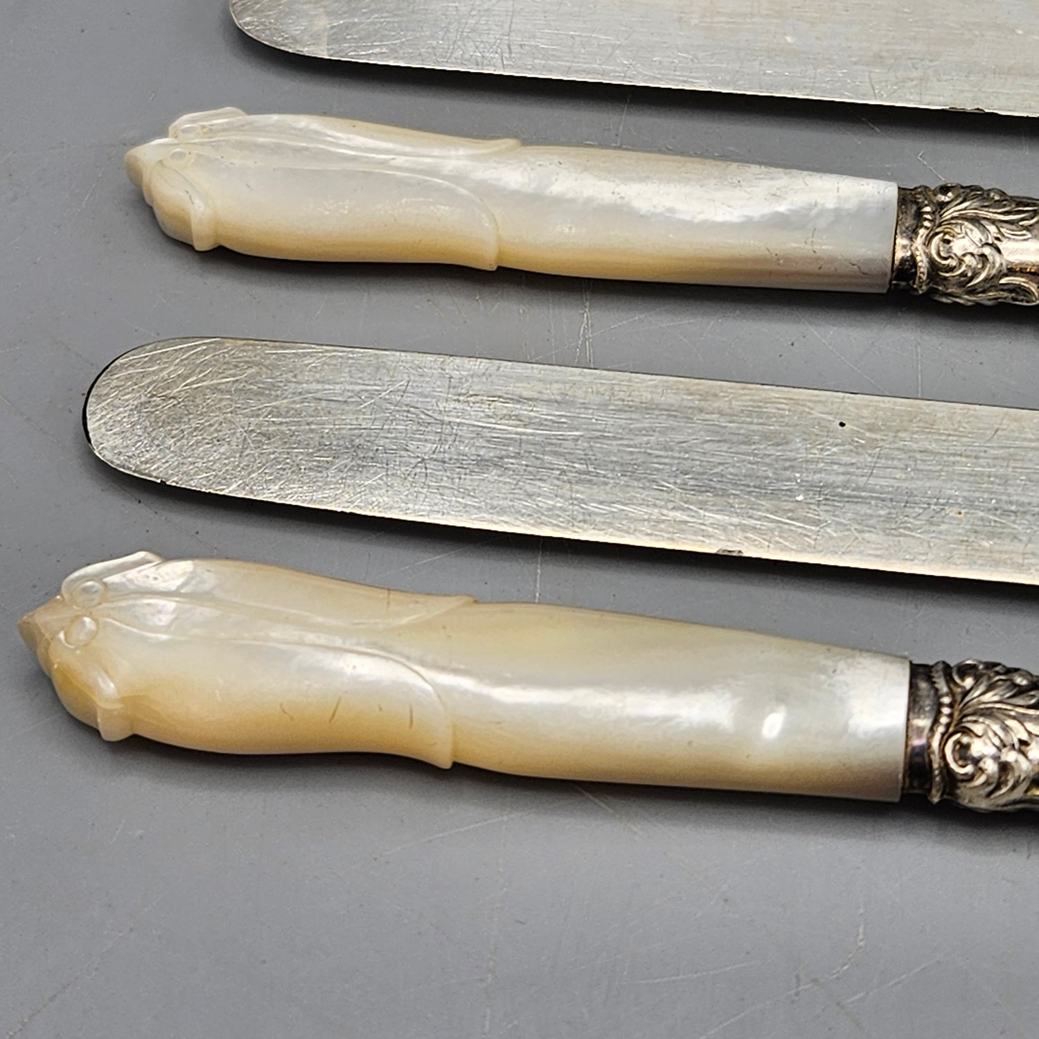 Antique French Sterling Silver & Mother of Pearl Handled Cutlery Knive –  The Antique Boutique