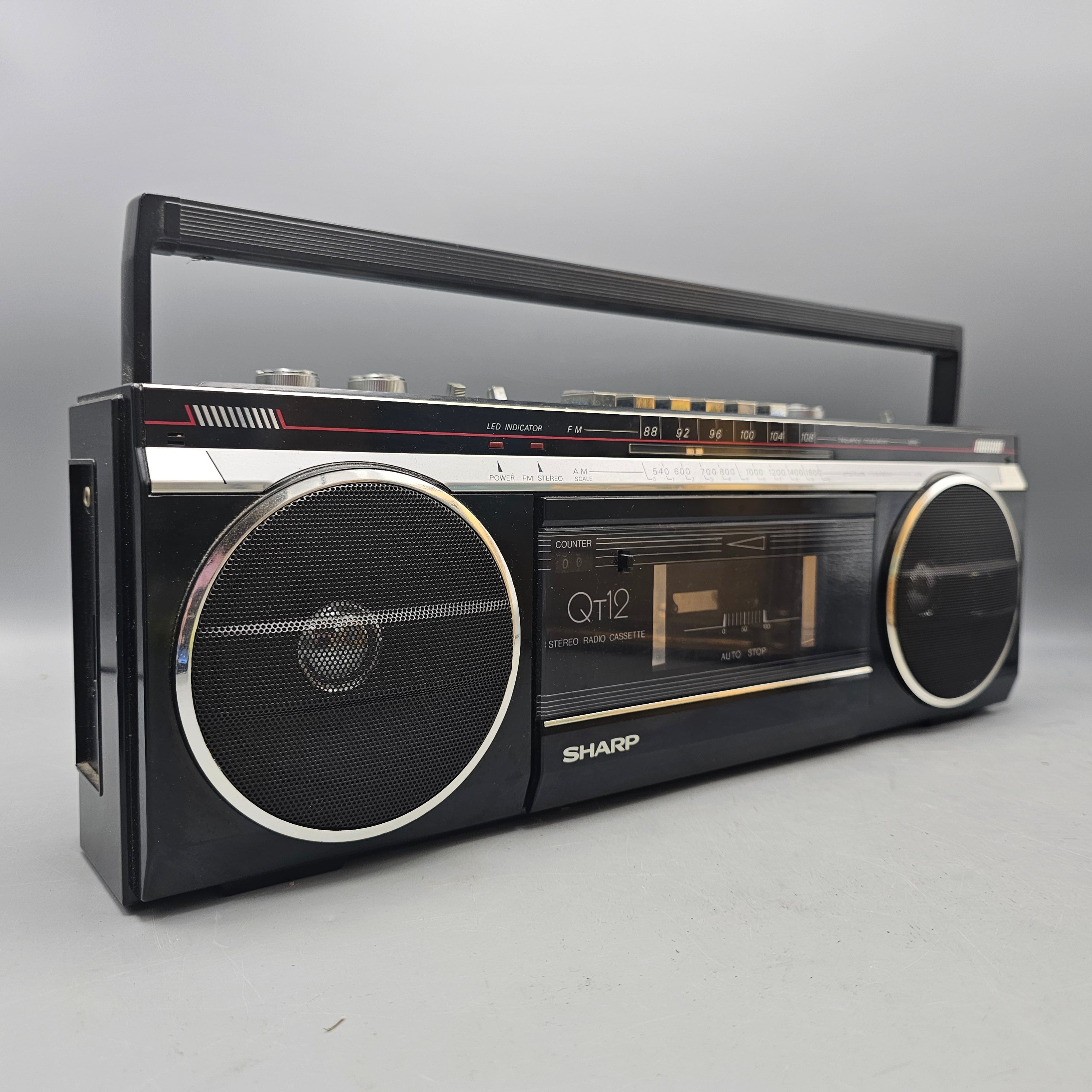 Sharp QT-12BK Stereo Radio - Tape Recorder Mini Boombox – ShopSBH