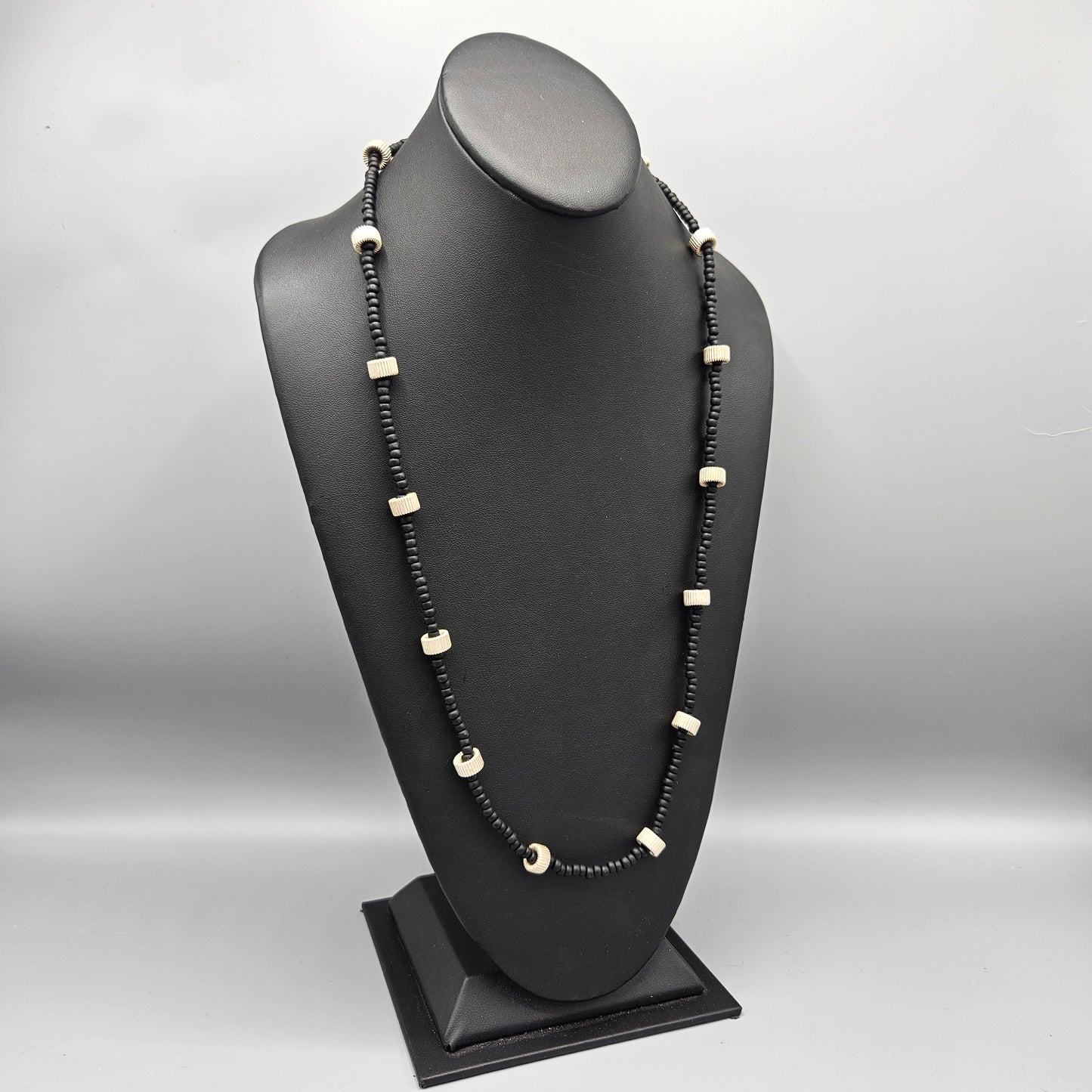 Black & Silver Beaded Necklace