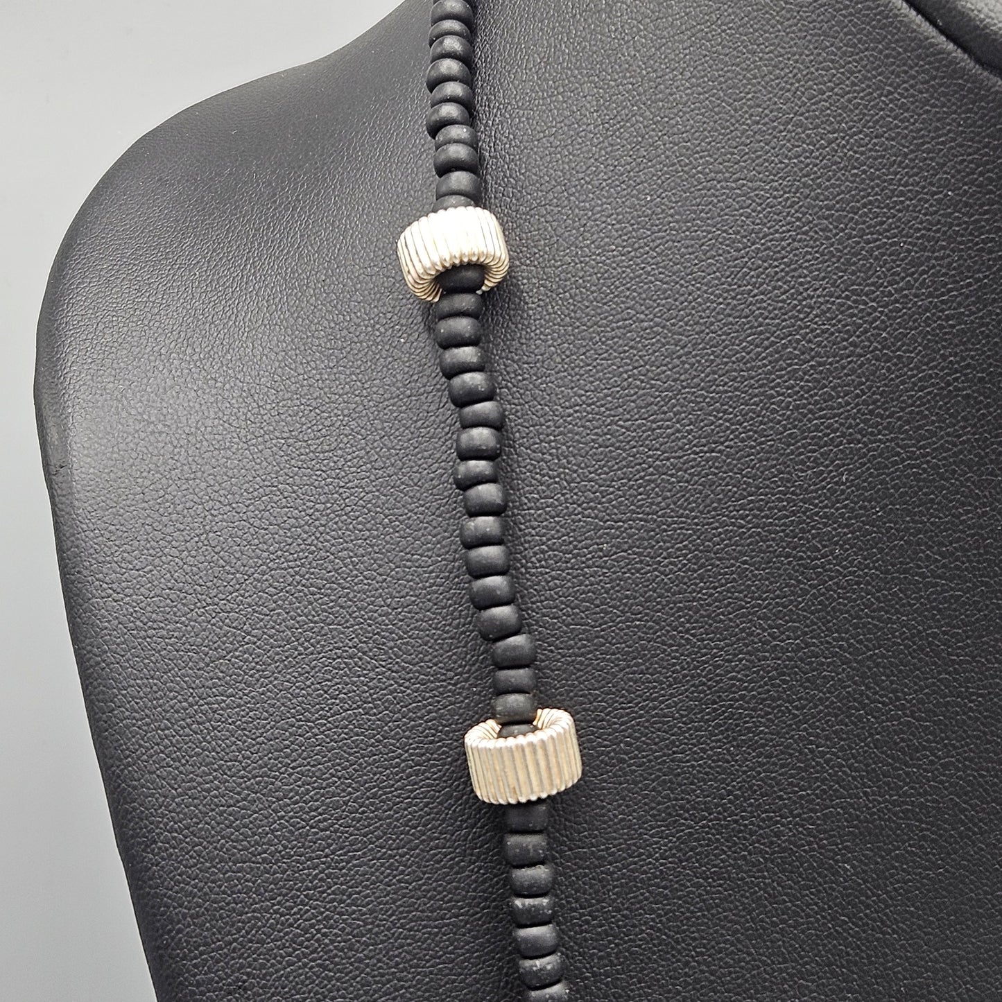 Black & Silver Beaded Necklace