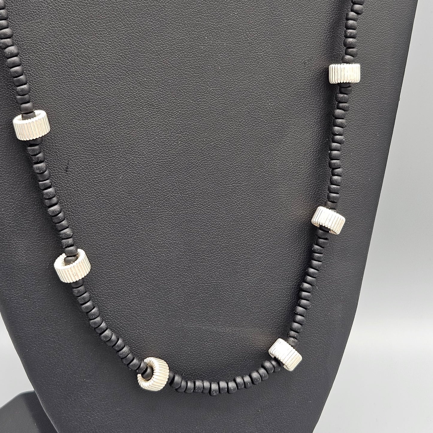 Black & Silver Beaded Necklace