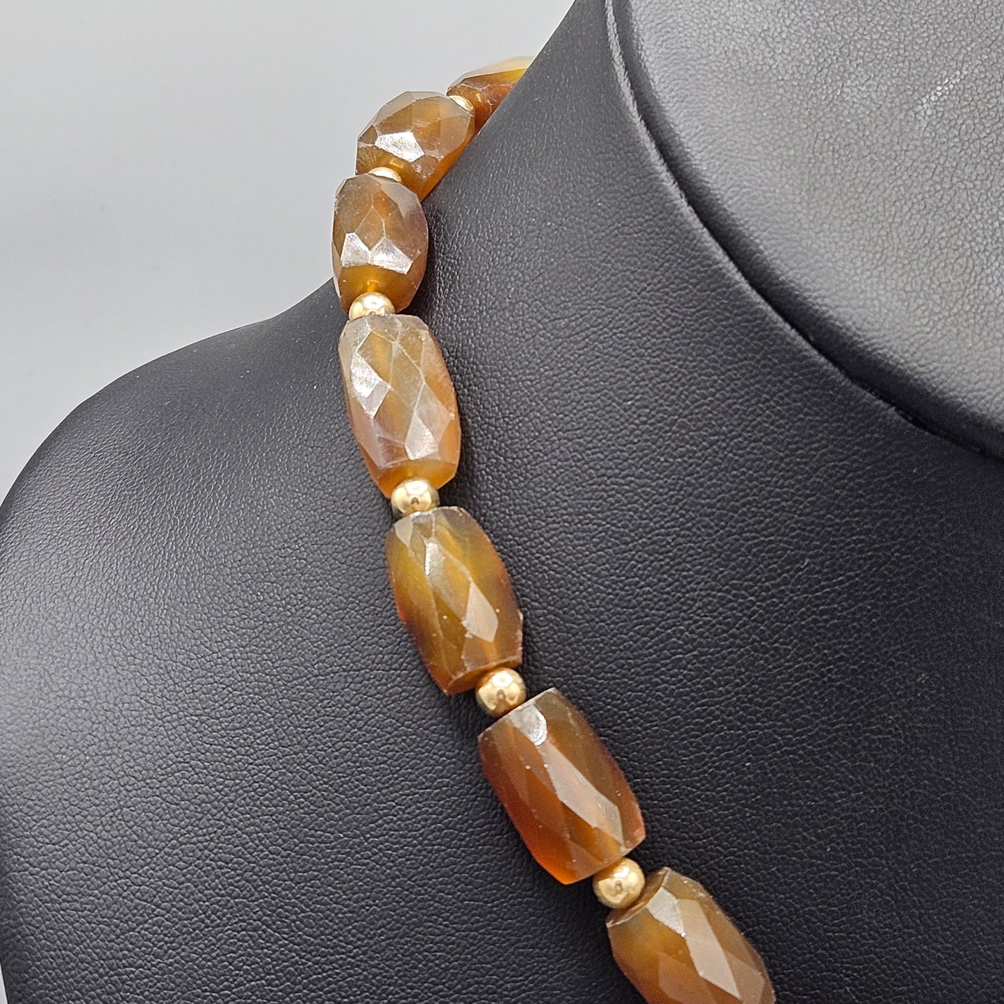 Vintage Brown Necklace with Unique Clasp