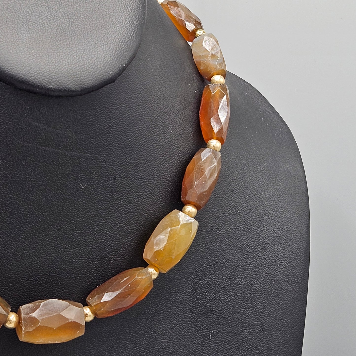 Vintage Brown Necklace with Unique Clasp