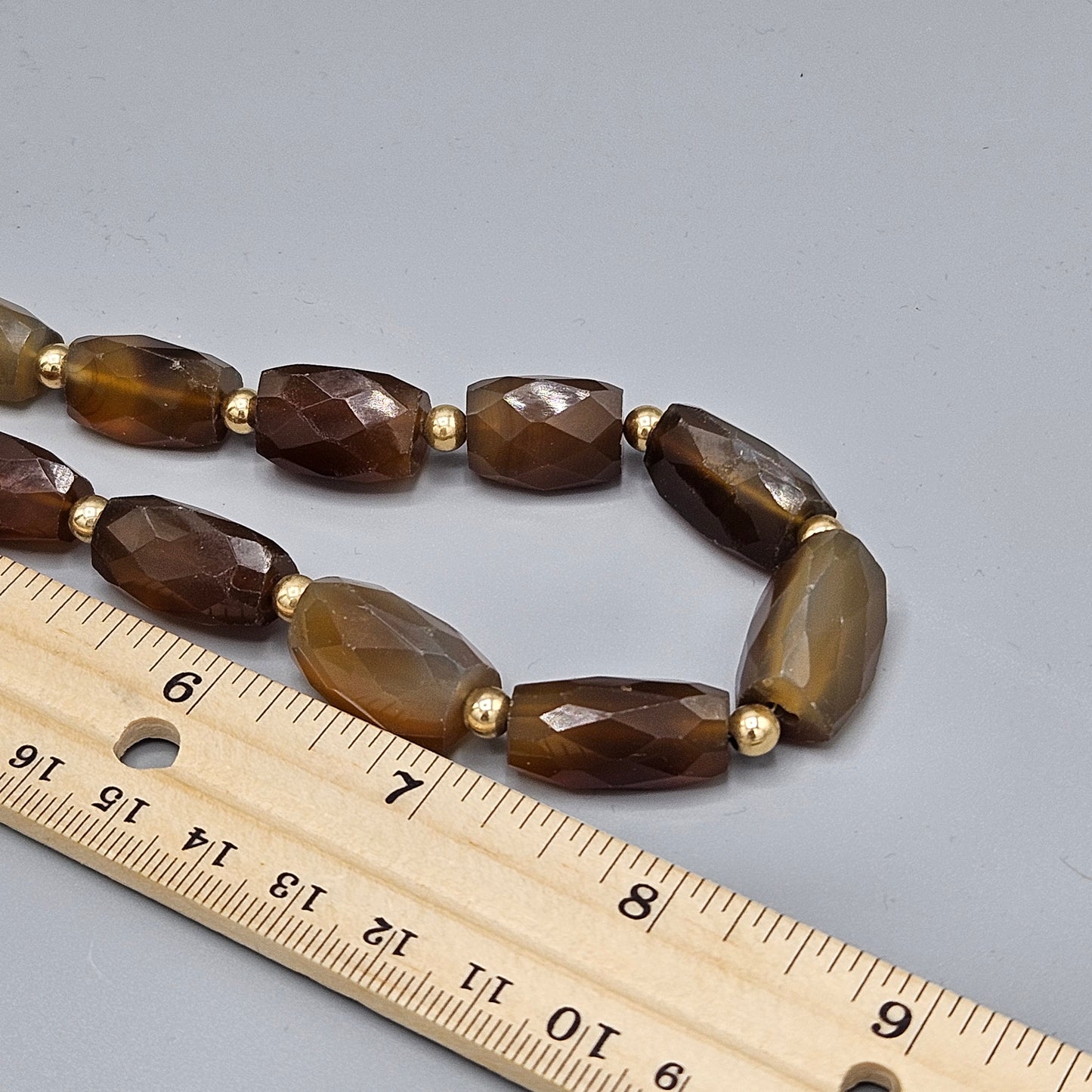 Vintage Brown Necklace with Unique Clasp