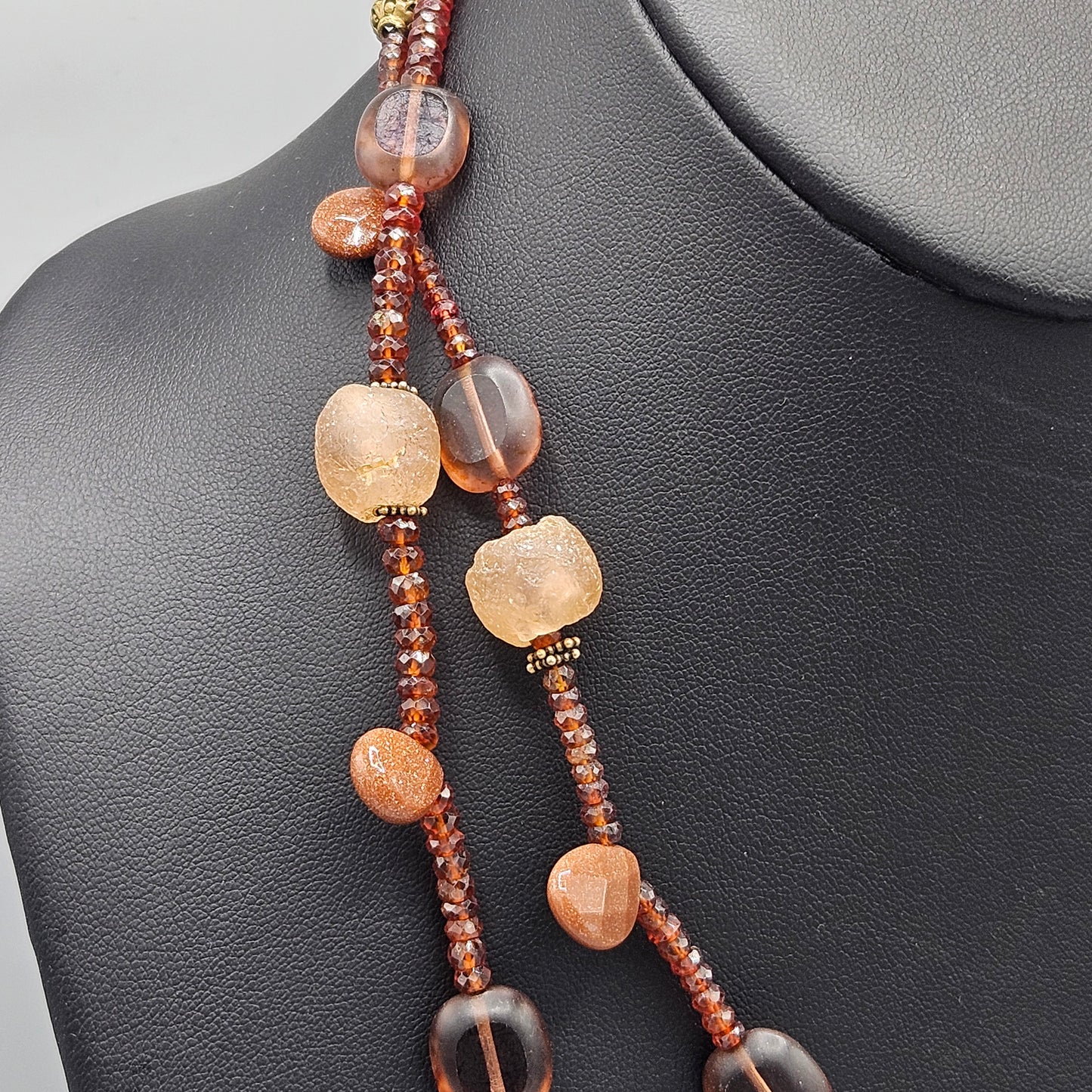 Brown & Pink Strand Necklace