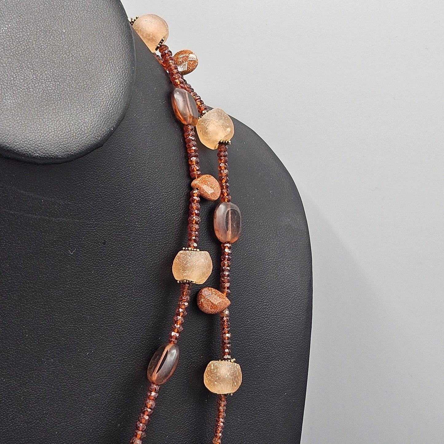 Brown & Pink Strand Necklace