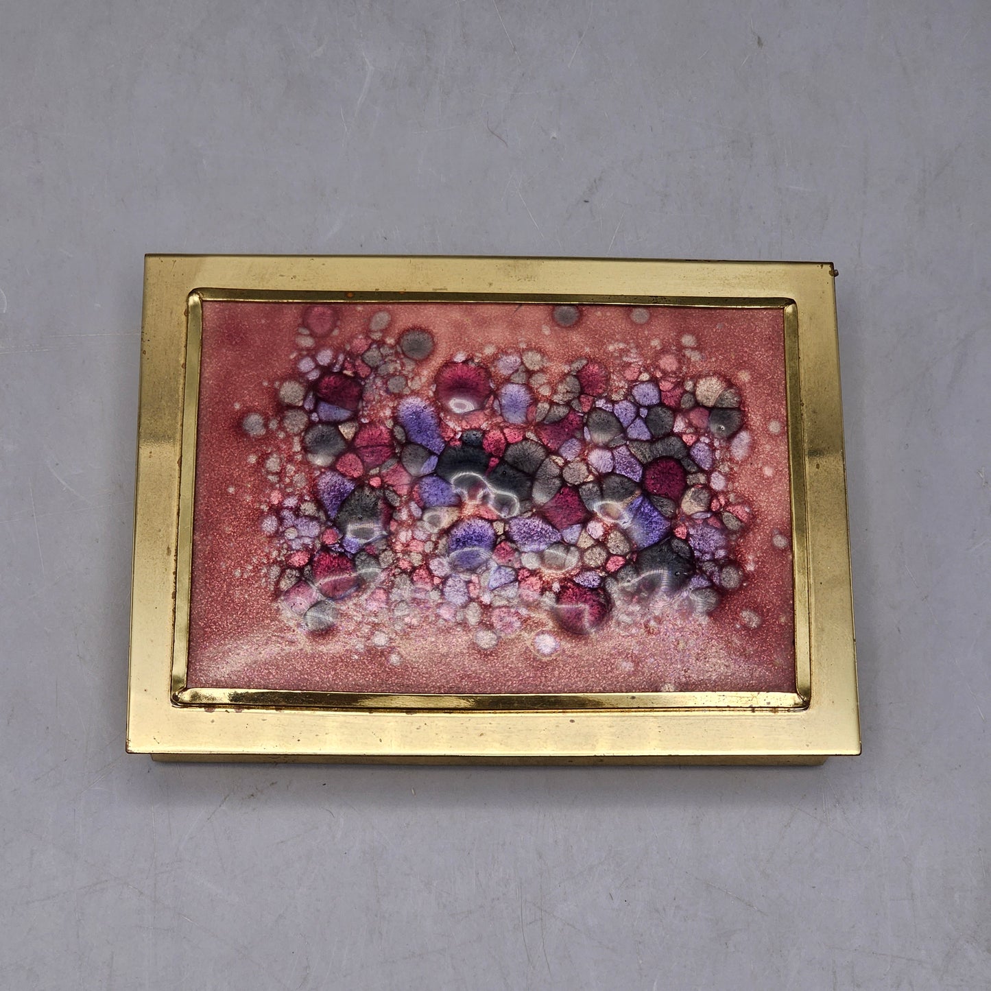 Vintage Enamel on Copper Brass Box