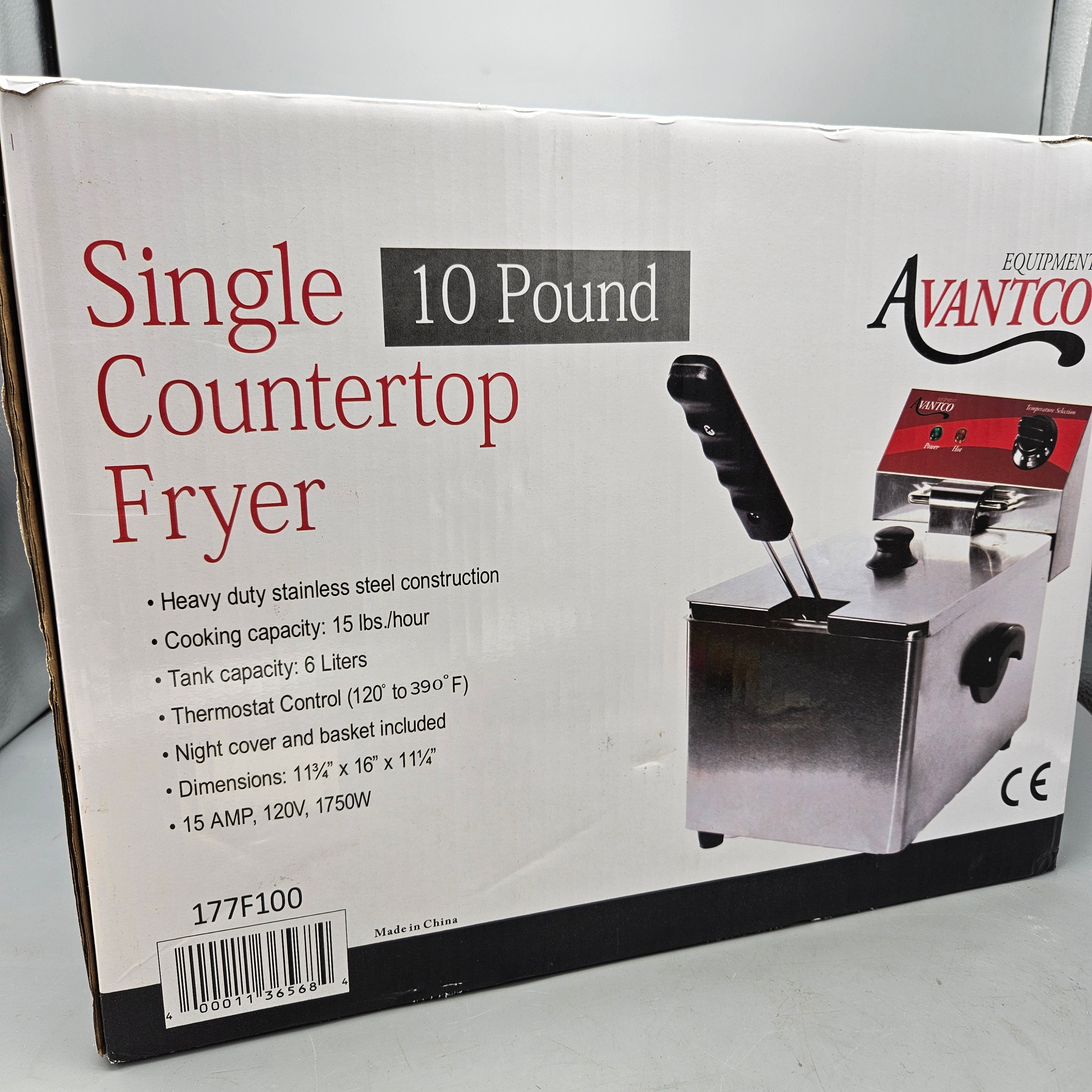 Avantco F100 10 lb. Electric Countertop Fryer