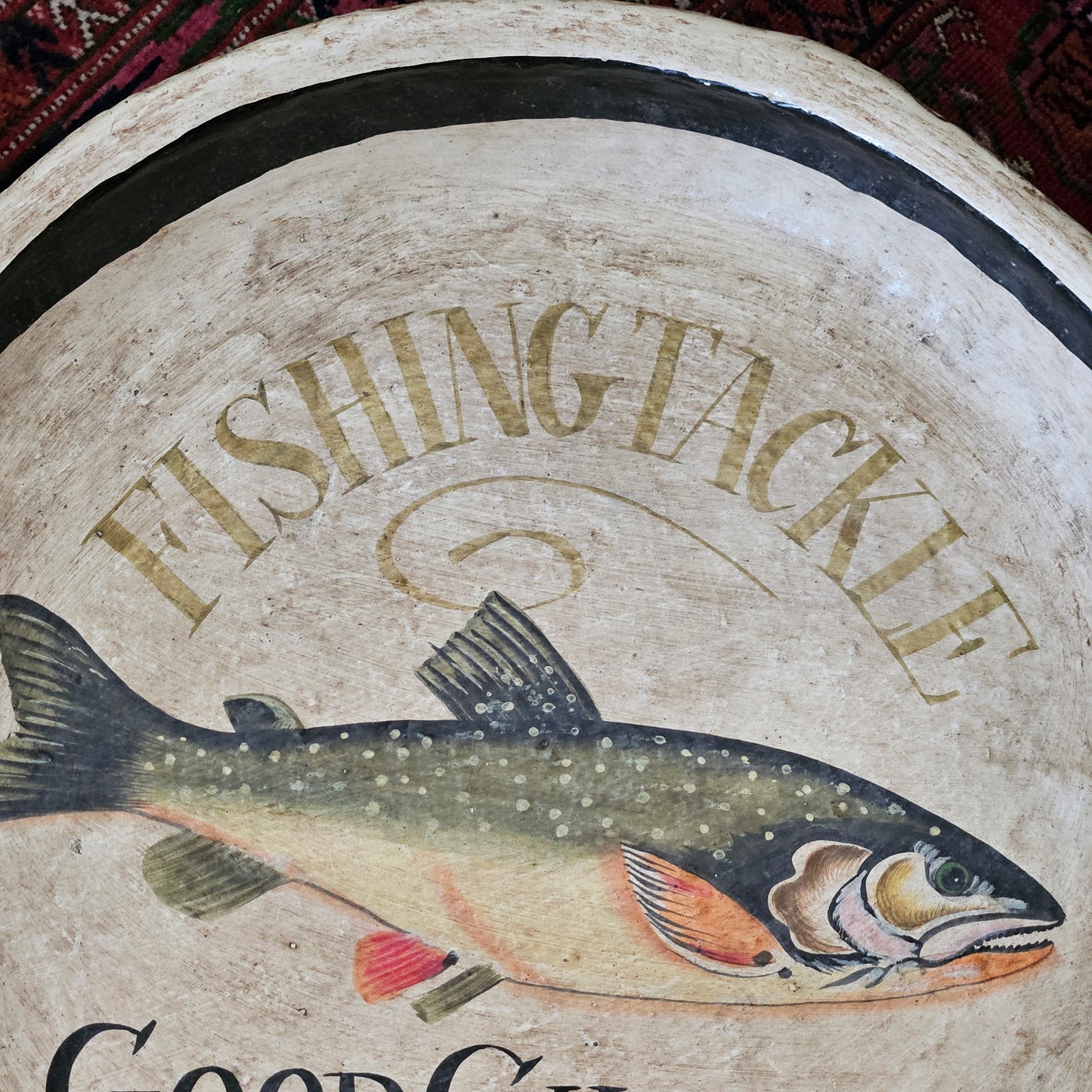 Round "Fishing Tackle" Fish Platter Tray