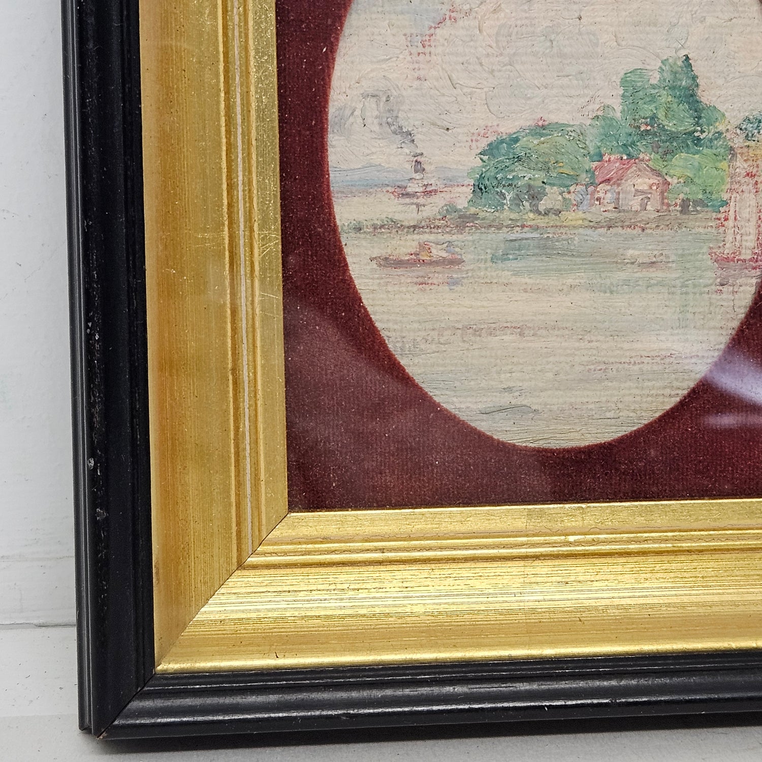 John Henry Ramm (1879-1948) Painting of Landscape in Gold Frame Under ...