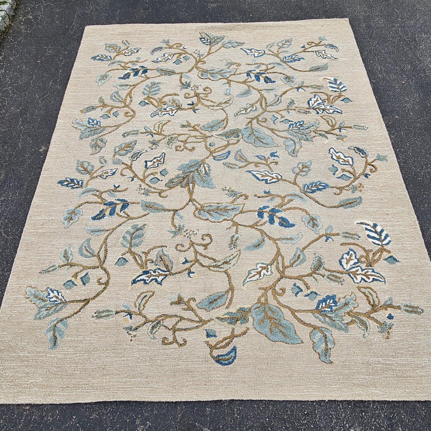 Martha Stewart by Safavieh Autumn Woods Wool/viscose Rug - 8' X 10' - Colonial Blue