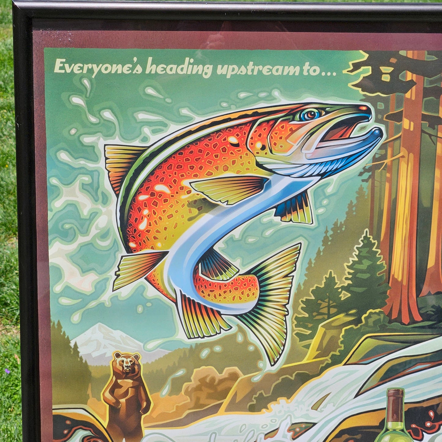 Redwood Creek Wine Poster Advertising Trout Stream Bear River