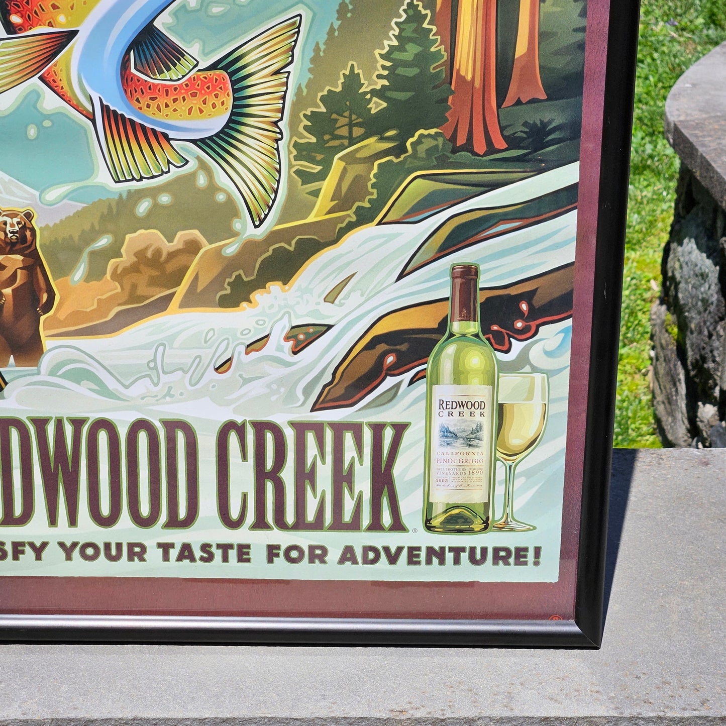 Redwood Creek Wine Poster Advertising Trout Stream Bear River