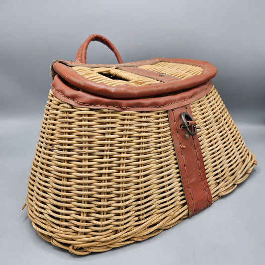 Vintage Wicker Fishing Creel Basket