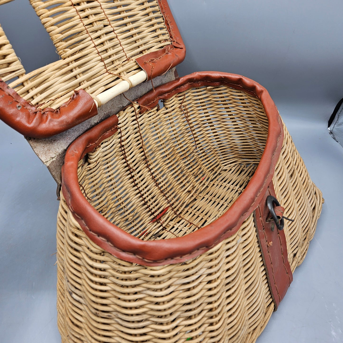 Vintage Wicker Fishing Creel Basket