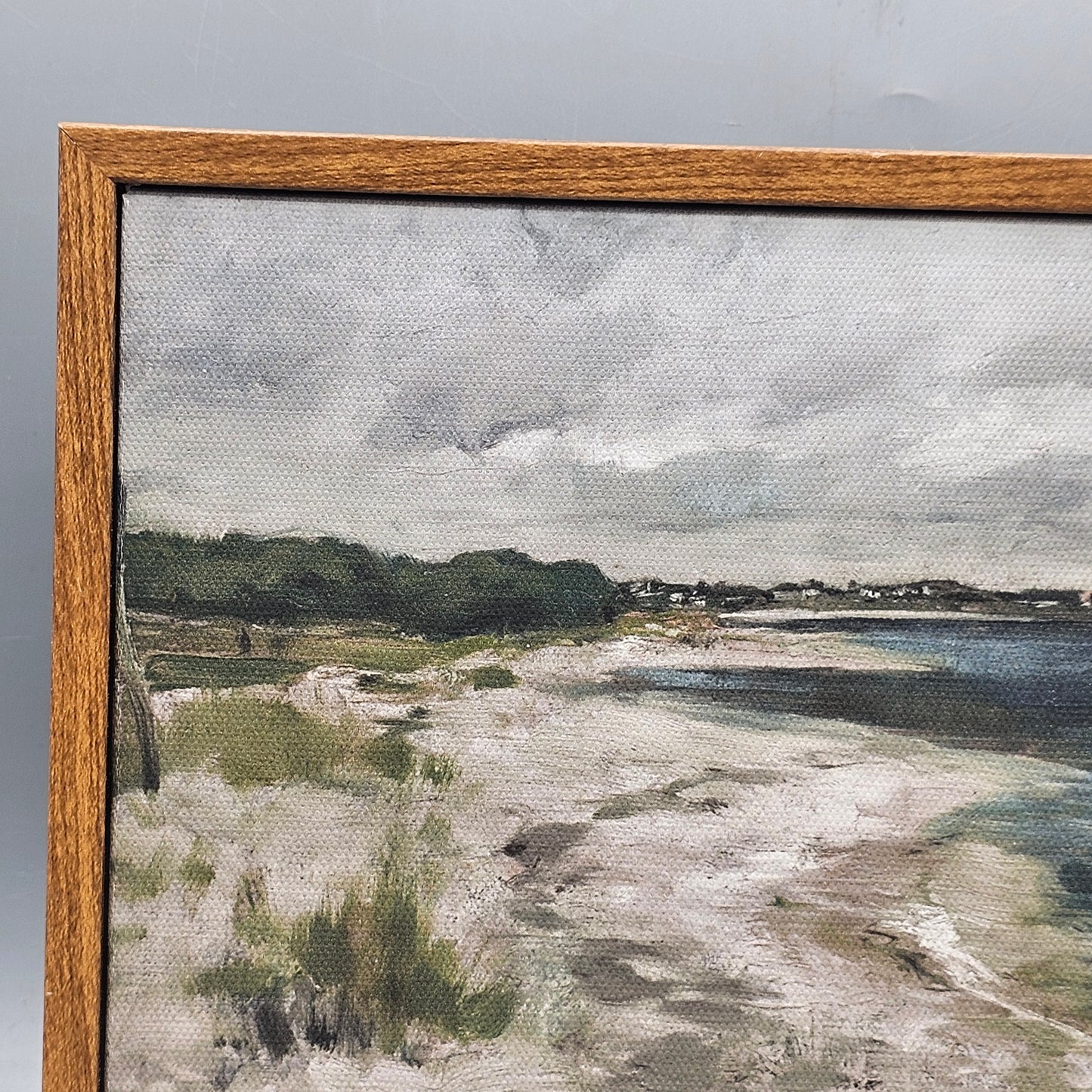 Contemporary Artwork of Beach with Ocean and Sailboats