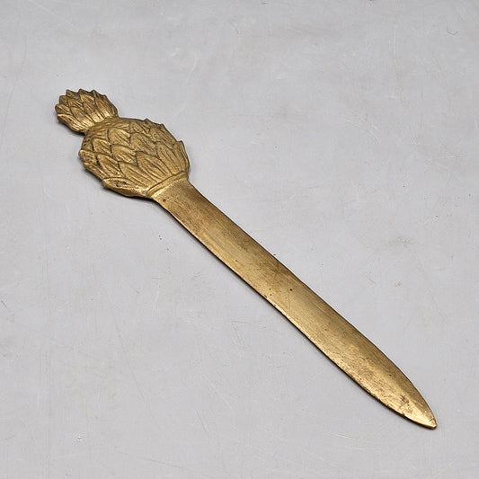 Vintage Brass Letter Opener with Pineapple Design