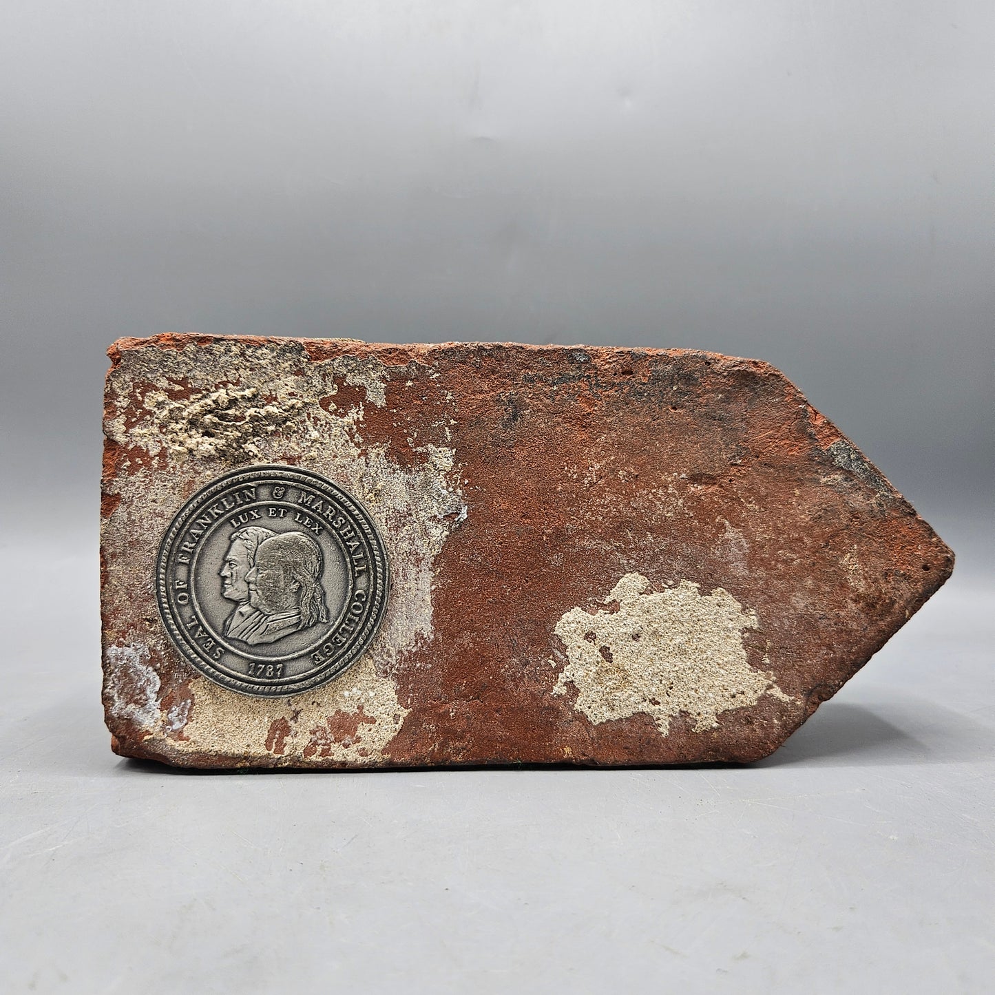Vintage Franklin & Marshall College Medallion Coin Embedded In Real Brick