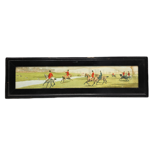 Awesome Harrington Bird Vintage Fox Hunting Scene in Black Frame