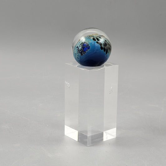 Vintage Josh Simpson Glass Planetary Marble with Stand