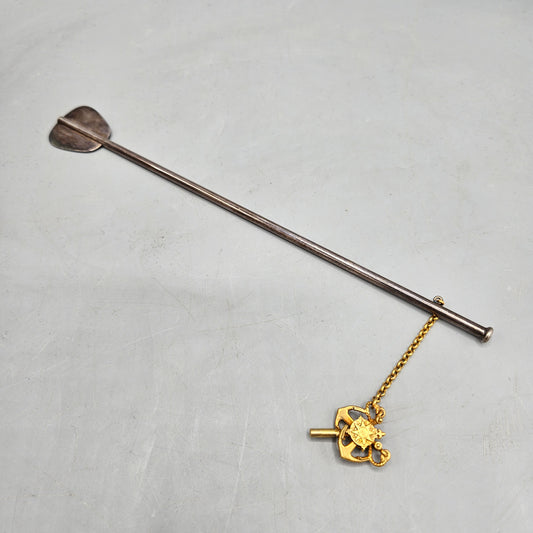 Vintage Silver Cocktail Stirrer with Paddle & Nautical Charm