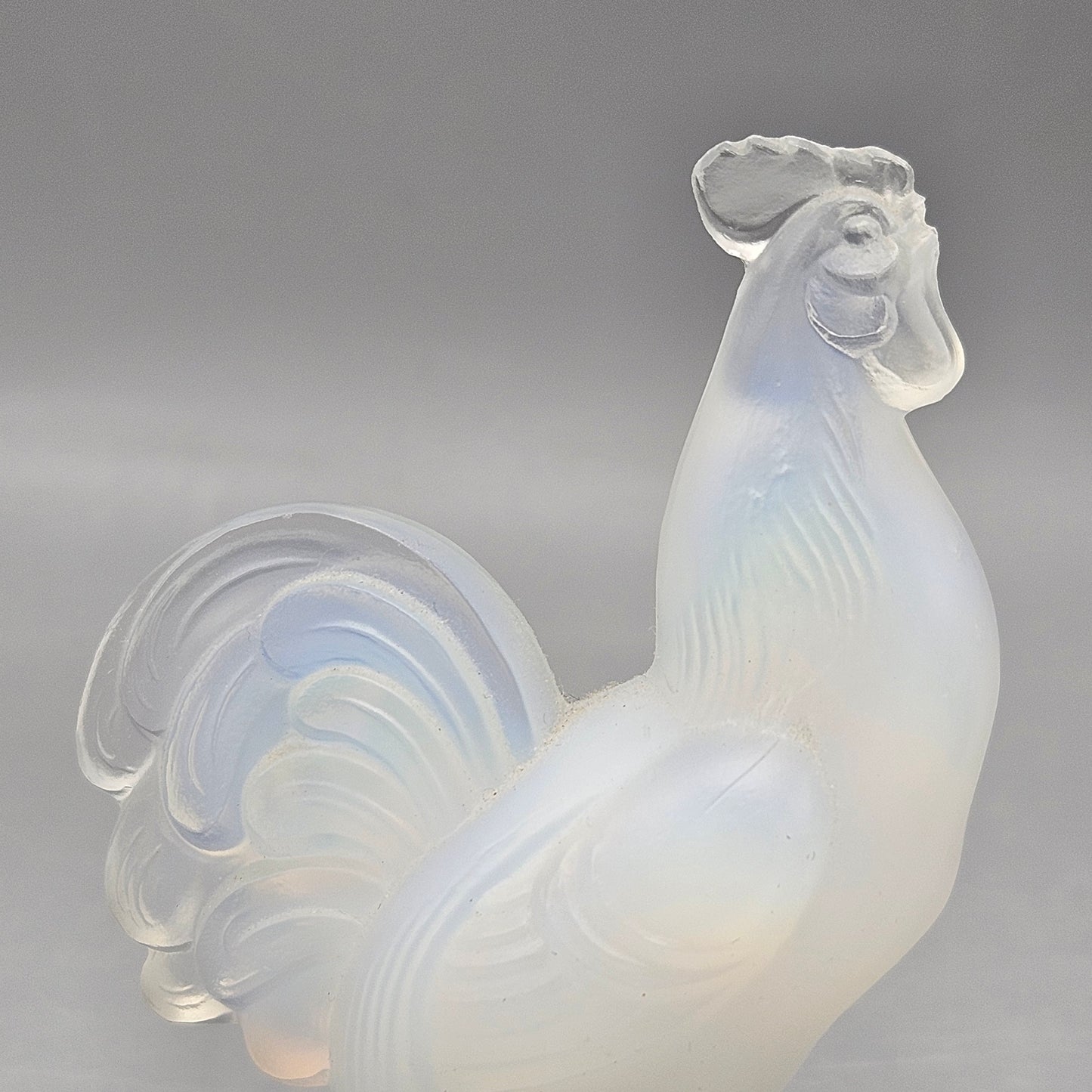 Pair of Sabino Opalescent Glass Roosters