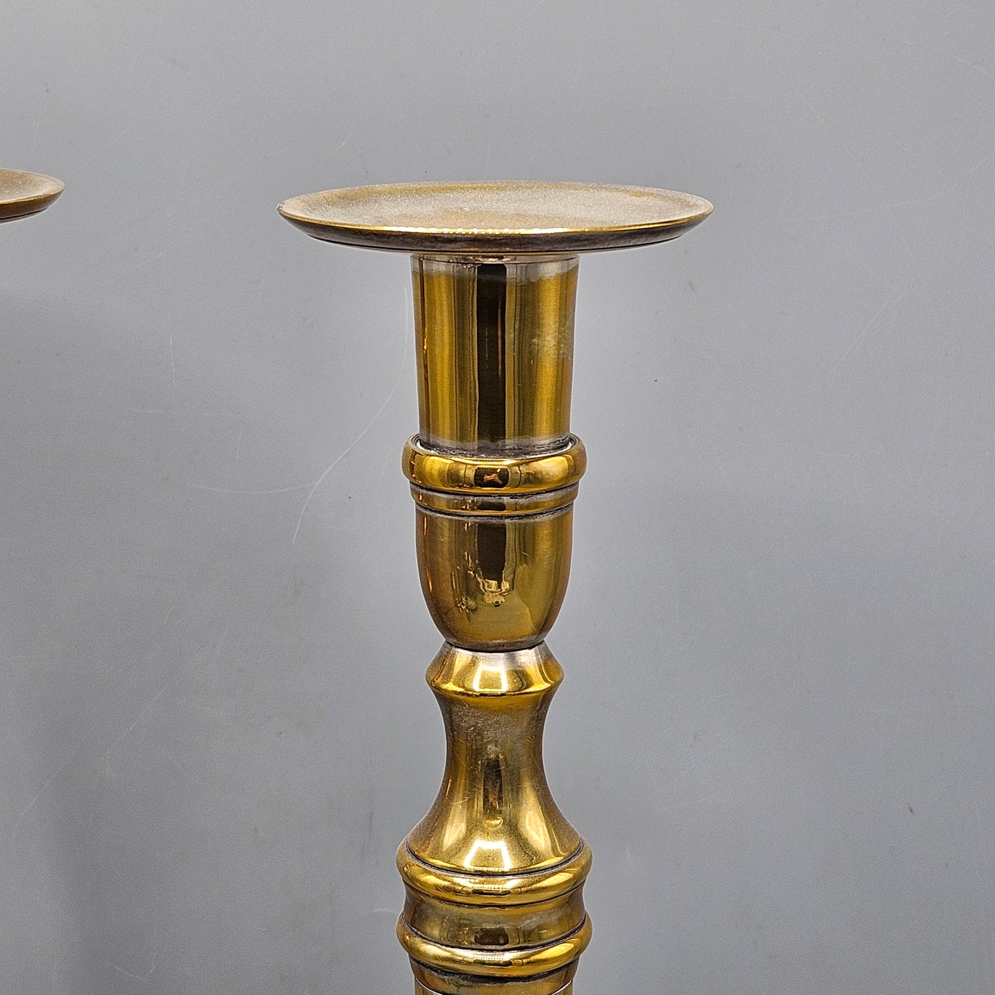 Pair of Vintage Bombay Company Gold Taper Candlesticks