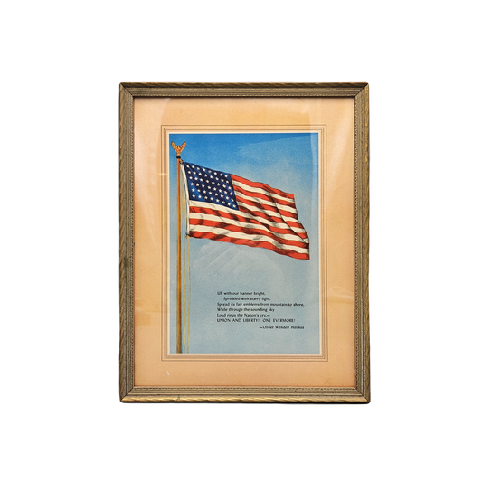 Vintage Framed American Flag Print