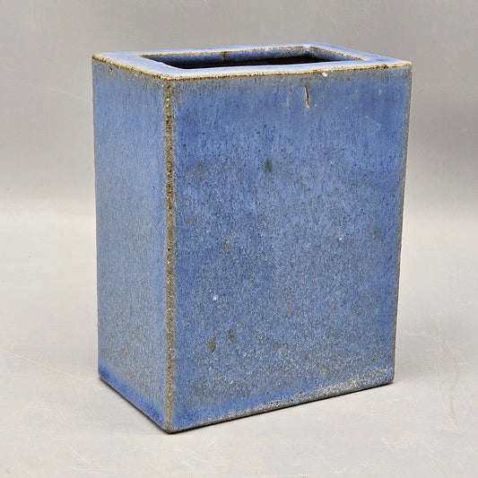 Blue Art Pottery Square Vase