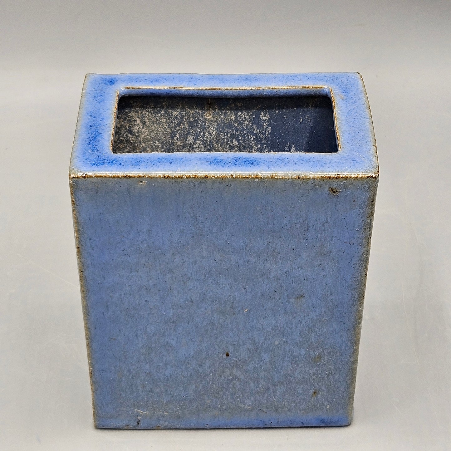 Blue Art Pottery Square Vase