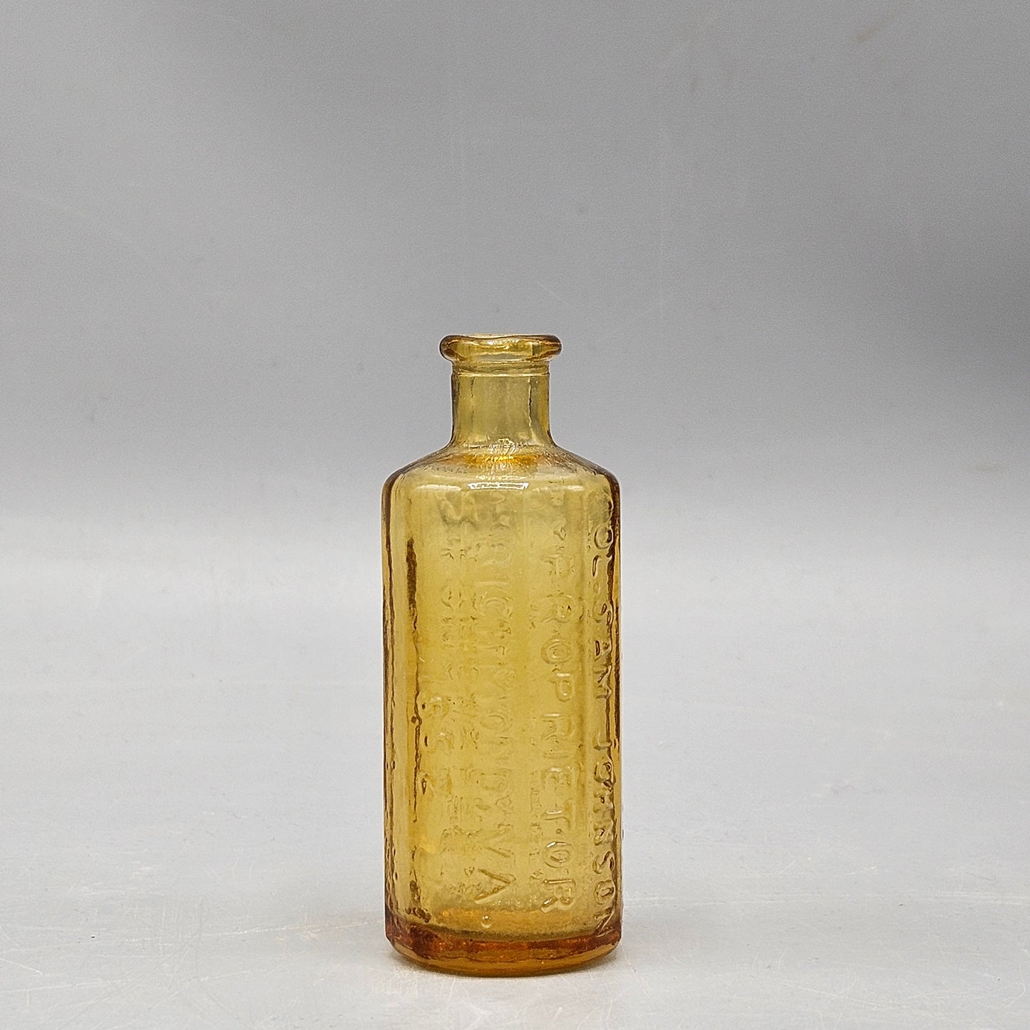 Col Sam Johnson A. Lancaster's Jaundice Bitters AMBER Glass Medicine Bottle 1852