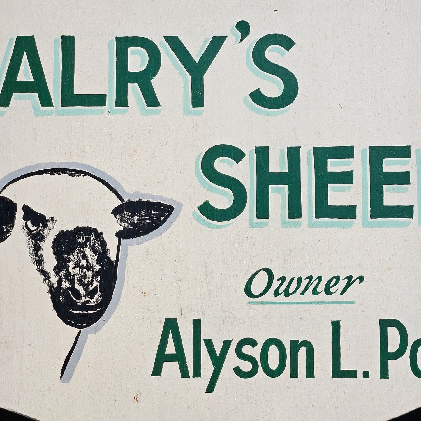 Hand Painted Sign "Alry's Sheep" Alyson L. Poole