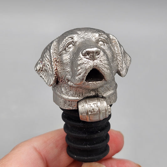 St. Bernard Dog Head with a Neck Keg Whiskey Pourer Bar Tool