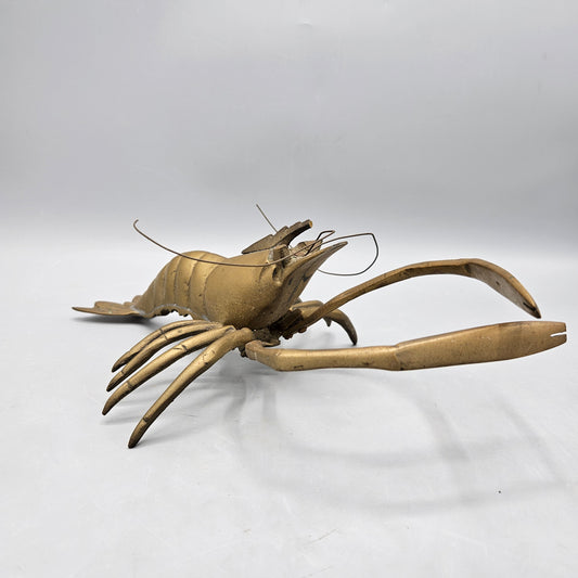 Vintage Brass Lobster / Crawfish Sculpture