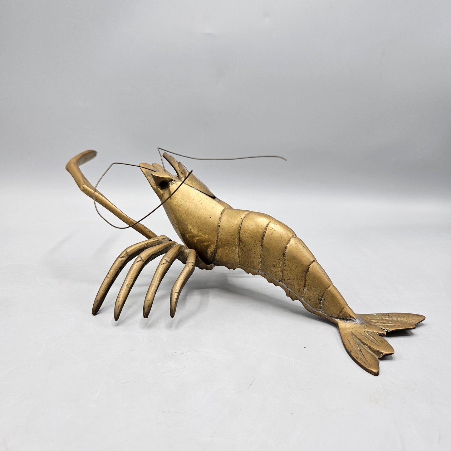 Vintage Brass Lobster / Crawfish Sculpture