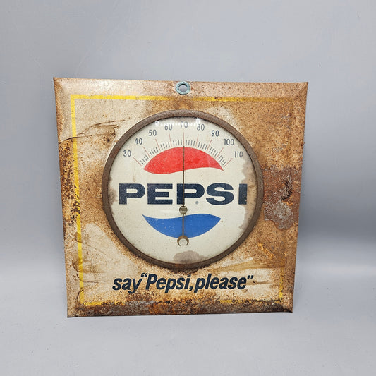 Vintage Pepsi Thermometer "Pepsi, please"