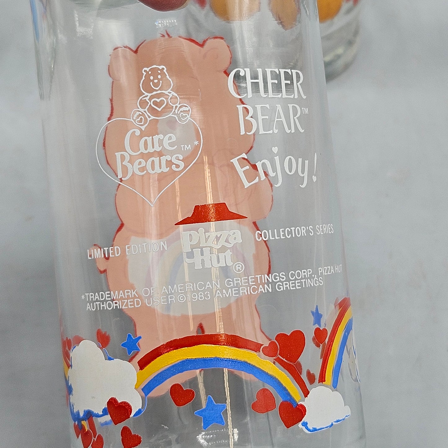 Set of 6 Vintage Care Bear Pizza Hut Tumbler Glasses