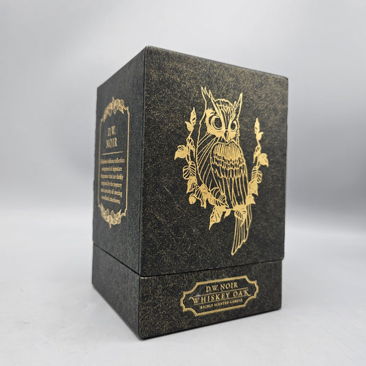 Decoware Noir Whiskey Oak Richly Scented Candle In Black Owl Gift Box