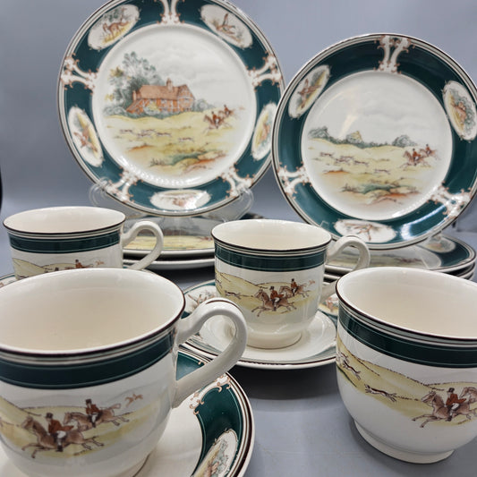 Set of 14 Noritake Keltcraft Pursuit Fox Hunting China