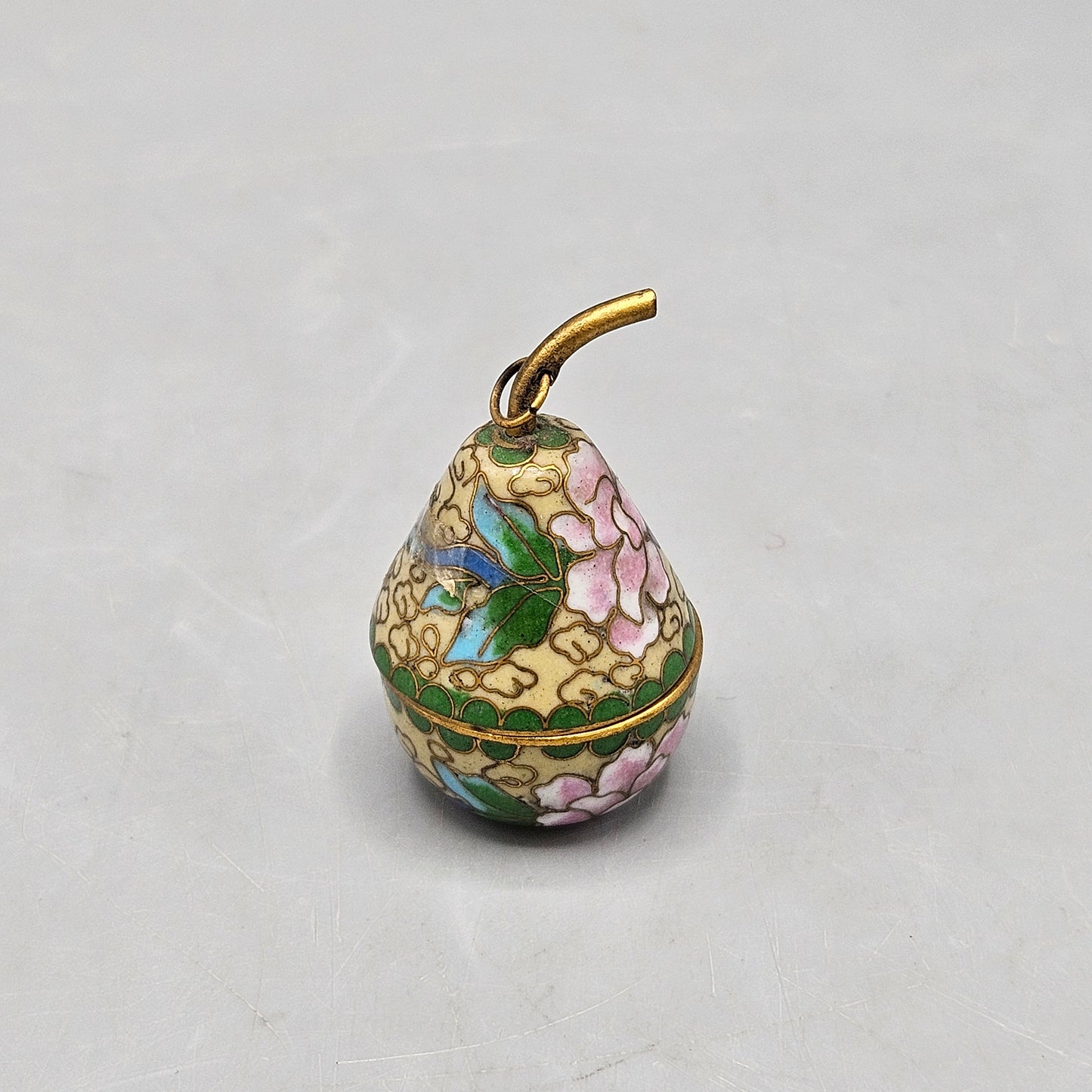 Chinese Cloisonné Enamel Pear-Form Miniature Box