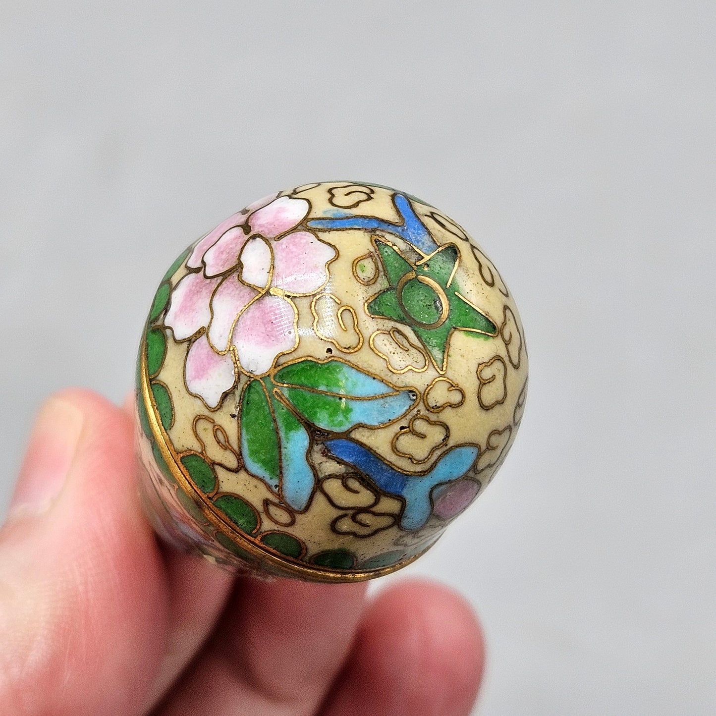 Chinese Cloisonné Enamel Pear-Form Miniature Box