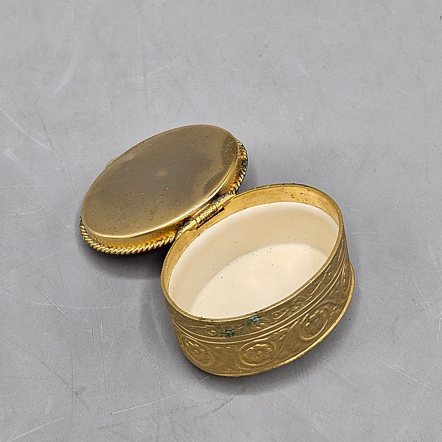 Vintage Micro Mosaic Oval Pill Box