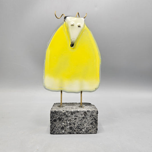 Danish Fused Glass Reindeer Figure