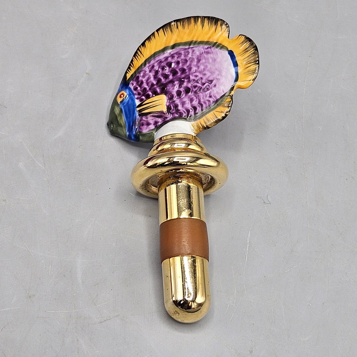 Hans Turnwald Signature Collection Enamel Angelfish Bottle Stopper