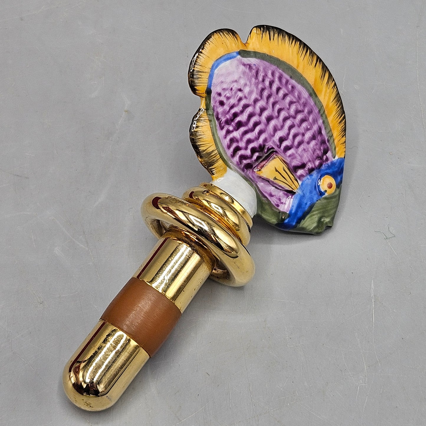 Hans Turnwald Signature Collection Enamel Angelfish Bottle Stopper