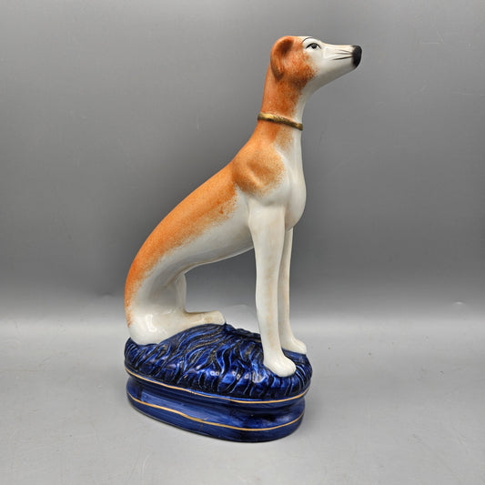 Staffordshire Style Ceramic Greyhound Mantle Figure