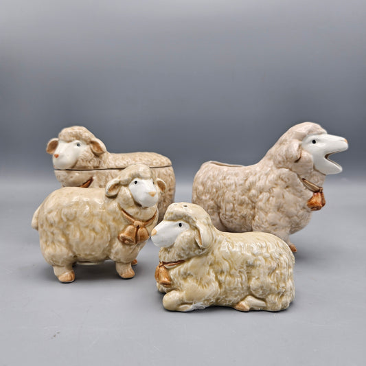 Four Piece Otagiri Ceramic Sheep Table Set