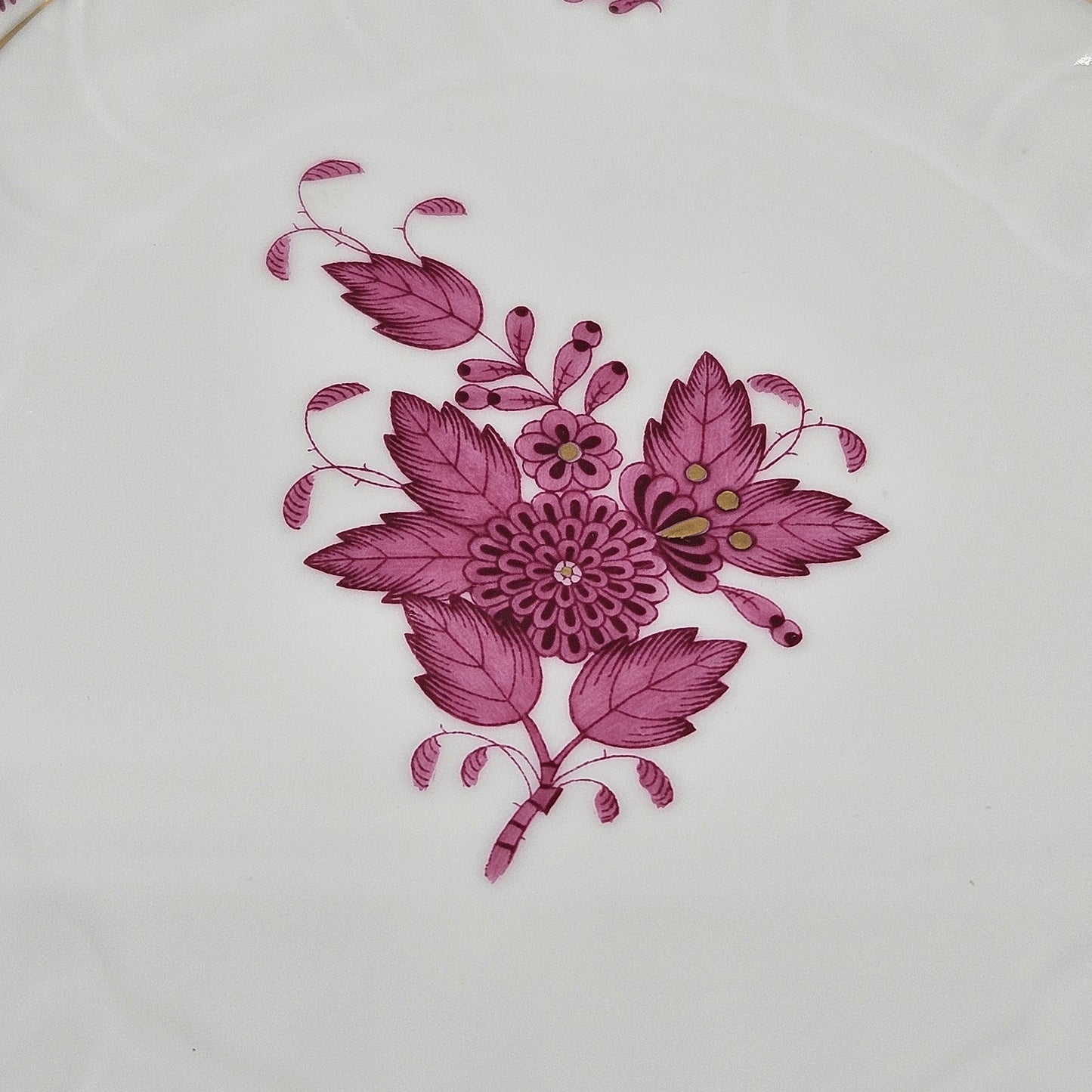 Vintage Herend Chinese Bouquet Raspberry Triangle Dish