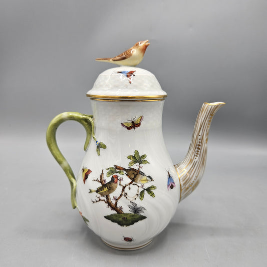 Vintage Herend Rothschild Bird Coffee Pot and Lid